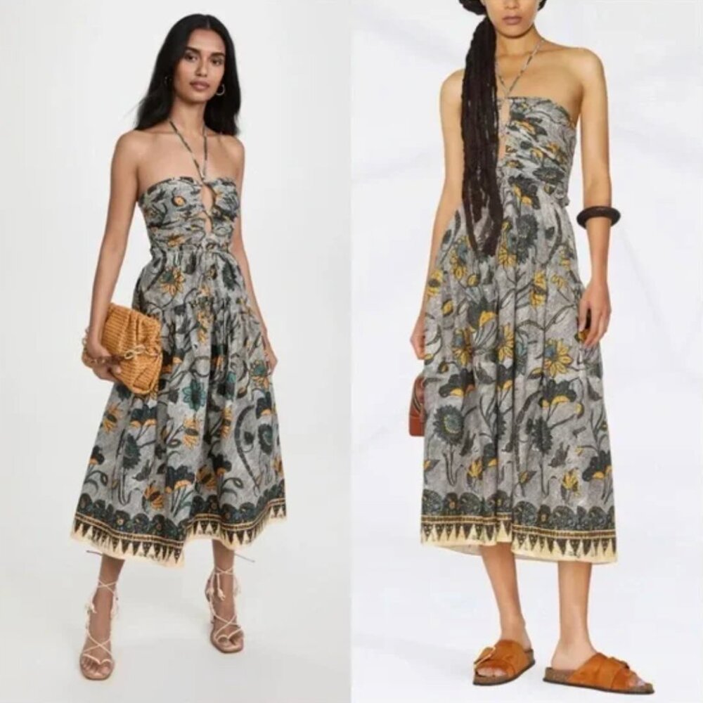 Ulla Johnson Ella Halter Midi Dress In Portofino